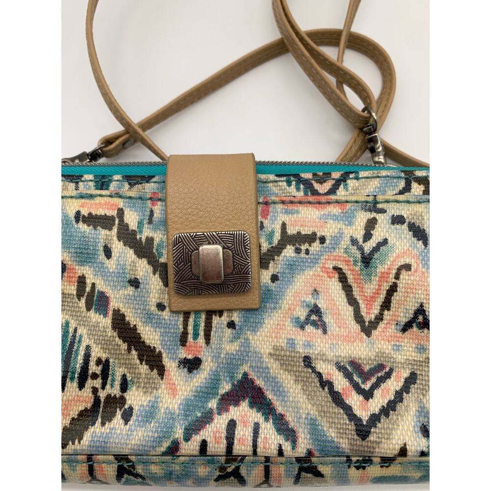 Sakroots Crossbody Purse Tech Wallet Teal Pattern - Picture 5 of 15